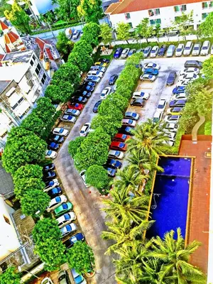 an aerial view of a parking lot with parked cars at No 498 SPD in Phuket Town
