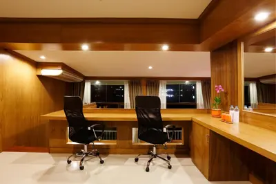a home office with two chairs and a desk at Chabana Resort Bang-tao Beach Phuket- SHA Extra Plus in Bang Tao Beach