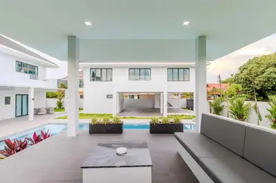 an image of a house with a swimming pool at V258 2 Villas 2 Kitchens 2 Livingrooms Huge Pool in Rawai Beach