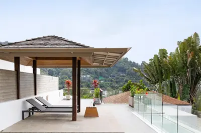 a pavilion on the roof of a house at 2 Bedroom Villa Janine with Private Pool and Rooftop terrace in Kamala Beach