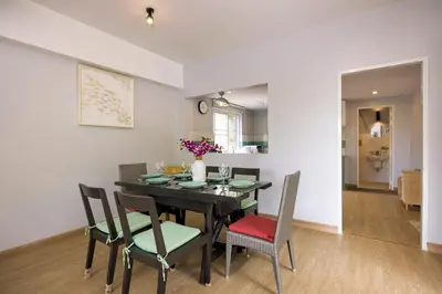 a dining room with a table and chairs at Villa Hillside 2-story-3BR-Private Pool near Big Buddha in Ban Klang