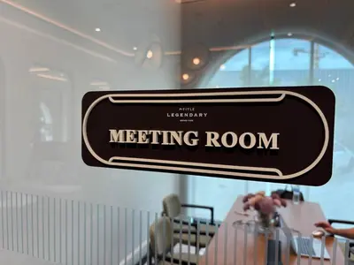 a sign for a meeting room in a restaurant at The Legendary Bang Tao 2-bedrooms apart #701 in Bang Tao Beach