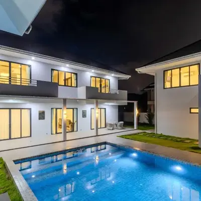 4BR Big Pool 2 Villas Same Land Near Nai Harn V258