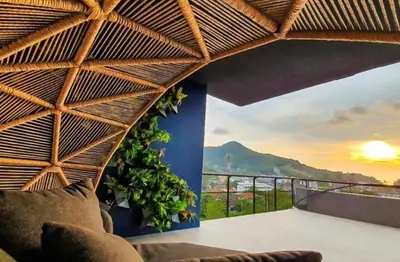 a view from the balcony of a house at Tropical bliss & serenity in CityGate Resort near Kamala Beach in Phuket Town