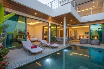 an image of a house with a swimming pool at Private Pool 4BR Villa Kari next to Rawai Beach in Rawai Beach