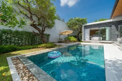 a swimming pool in the backyard of a house at Villa Beautiful swimming pool in Phuket