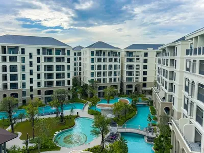 an aerial view of an apartment complex at Family Title Legendary 2Bdr Bang Tao in Bang Tao Beach