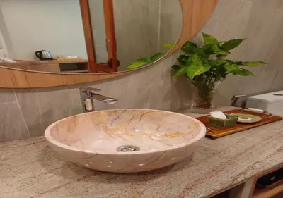 a bowl sink on a counter in a bathroom at La La Lay Beach House in Tab Kaek Beach