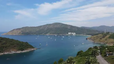 a view of a large body of water with boats at Amaleena Pool Access Suites in Ban Bang Chak