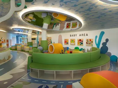 an interior view of a play area in a childrens room at Layan Green Park Studio by Search Estate in Phuket