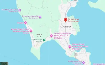 a map of where to stay in bangalore at Sea view apartment at Bel Air Panwa in Ban Ao Makham