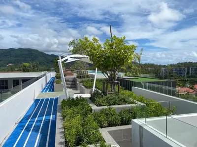 a view from the roof of a building with plants at Private apartment at Skypark in Laguna by Lofty in Laguna Phuket