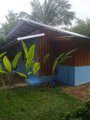 a small house with trees in front of it at Bang risskee home stay1 in Ko Yao Noi