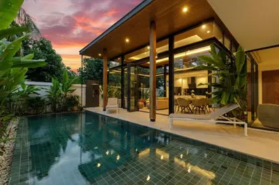 an image of a house with a swimming pool at Luxe & Privacy Orchard Villas Pasak 4BR in Laguna Phuket