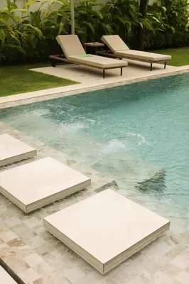 a swimming pool with two lounge chairs next to it at Phuket luxury Asherah villa Bang Tao in Ban Phru Champa