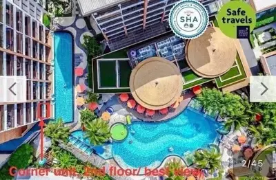 a rendering of a resort with a swimming pool at Beautiful Pool View Studio in Kata in Kata Beach