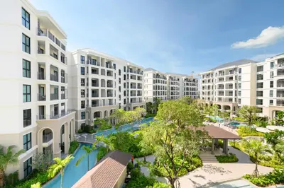 an aerial view of an apartment complex at Bangtao The Title Legendary by Phuket Sabay Rent G402 in Bang Tao Beach