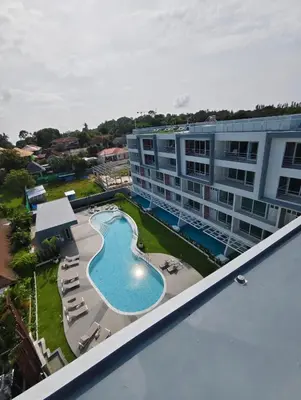 an aerial view of a resort with a swimming pool at Babylon Sky Garden 2 in Rawai Beach