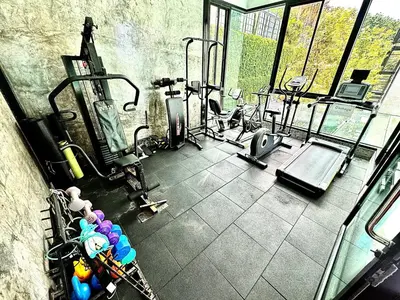 an overhead view of a gym with exercise equipment at 1BR Patong Hideaway - Pool - Near Beaches - A403 in Patong Beach