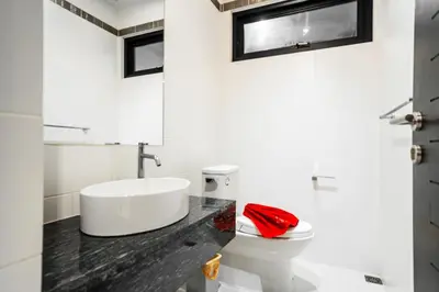a white bathroom with a sink and a toilet at BangTao 3 Bedrooms Bali Tropical Pool Villa Quiet Private Space Guest Preferred in Bang Tao Beach
