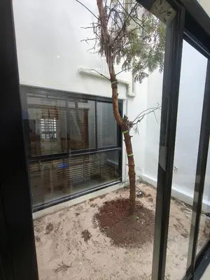 a window view of a tree in front of a building at PS Guesthouse in Kathu