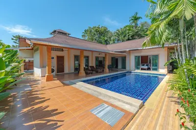 an image of a house with a swimming pool at Orchid Pool Villa 8 Rawai in Rawai Beach