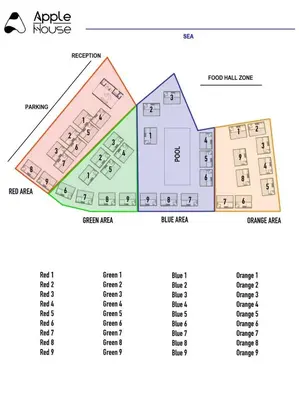 a floor plan of the apple house at Apple House Rental in Bangtao, pool and breakfast in Ban Lum Fuang