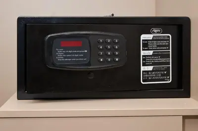 a microwave oven sitting on top of a counter at Bellevue Lagoon by My Home Phuket in Laguna Phuket