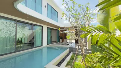 an image of a swimming pool in a house at Phuvista Villas Naithon by Escape Villas - Brand New 3 BR Pool Villa - 500m from the beach in Phuket Town