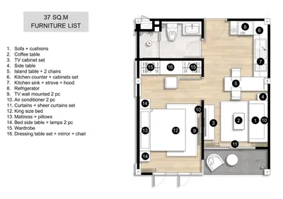 a plan of a floor plan of a house at Seavale patong phuket in Patong Beach