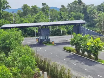 a bus stop on the side of a road at 6-Bedroom Villa in Laguna Park 2 Phuket in Ban Phru Champa