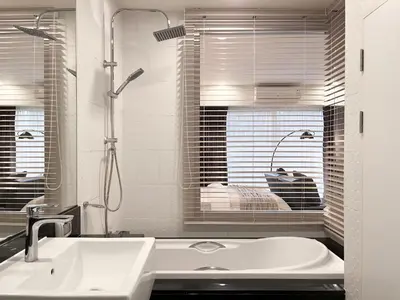 a white bathroom with a sink and a window at CHIC CONDO - Cozy studio with mountain and sea views in Karon Beach