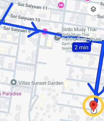 a map of the congestion in sant salvinho at Jasmine's Bungalow 3 bedroom 2 bathrooms Baby Cots in Ban Saiyuan (1)