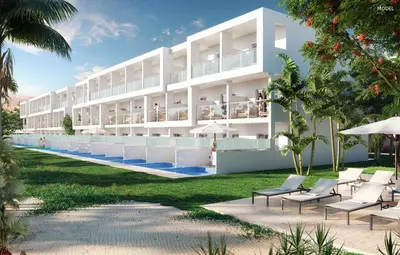 an artist rendering of the exterior of a hotel at Hotel Riu Palace Phuket - All Inclusive in Mai Khao Beach