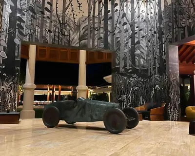 a statue of a car on the floor of a building at BB Luxury Villa in Phuket Town