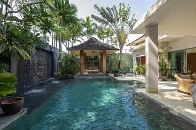 a swimming pool in the backyard of a villa at Diamond Tree Escape Pool Villa in Bangtao in Ban Pak Lak