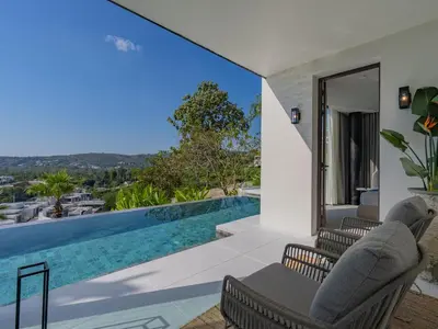 a view of a swimming pool from a house at NEW Luxury Seaview 3BR Villa in Layan - Villa Luma in Layan Beach