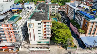 an aerial view of a city with buildings at Patong Center - Pool Gym Near Bangla Rd in Patong Beach