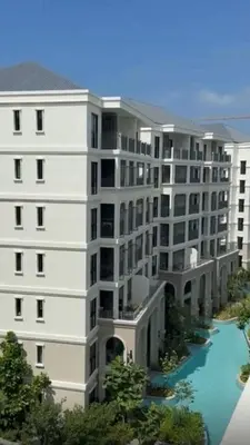 a rendering of an apartment building with a river at The Title Legendary swimming pool in Phuket
