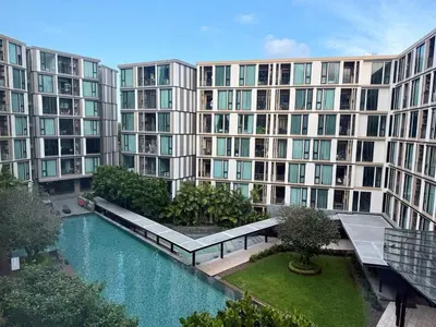 an aerial view of a large apartment building at The base up town phuket