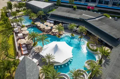 an overhead view of a pool at a resort at Patong Bay Hill in Patong Beach