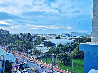 an overhead view of a city with a street at The Sixteenth Naiyang Beach Hotel- Free Schedule Airport Shuttle in Nai Yang Beach
