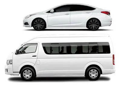two views of a white van at Smile Residence in Rawai Beach