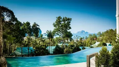 a view of the water from a swimming pool at a resort at Krabi Tipa Resort in Ao Nang Beach