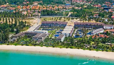 an aerial view of the resort and the beach at Sunwing Kamala Beach in Kamala Beach