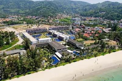 an aerial view of a resort on the beach at Sunwing Kamala Beach in Kamala Beach