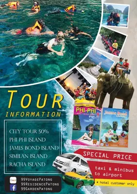 a collage of photos of people in the water at Q Victory Patong Hotel in Patong Beach