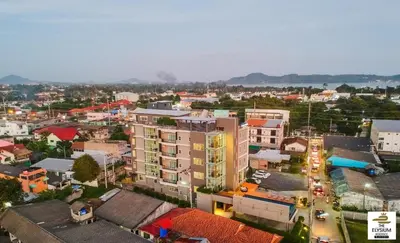 an overhead view of a city with buildings at The Elysium Residence - SHA Extra Plus in Chalong