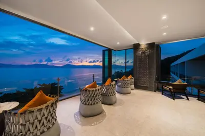a room with a view of the ocean at My Beach Resort Phuket, Panwa Beach in Panwa Beach