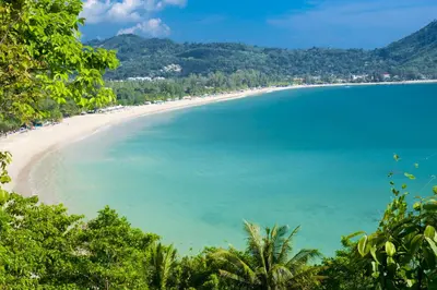 a view of a beach in the philippines at Unique Loft Apartment in Kamala Beach